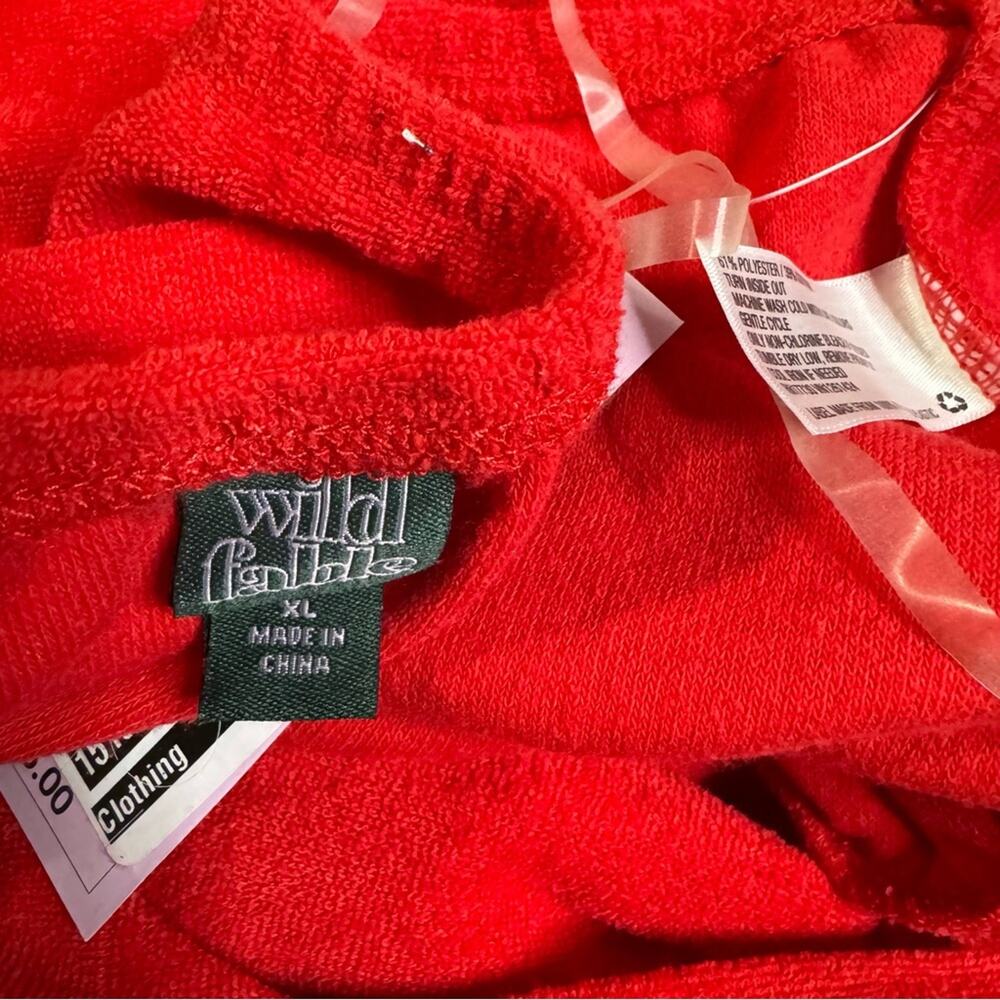 NEW Wild Fable red terry cloth halter style shorts romper - Picture 3 of 8